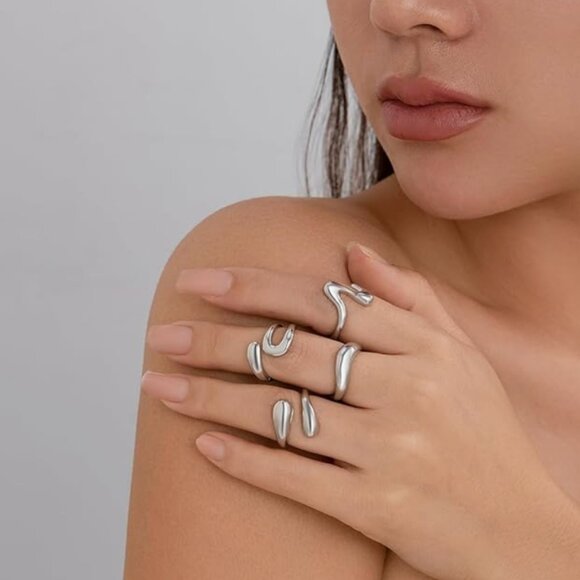 RINGS SET Stackable Rings Set for Women - Picture 4 of 6